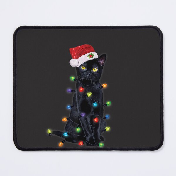 Item preview, Black Santa Cat with christmas lights Funny Cats Gift designed and sold by BradyAnthony.