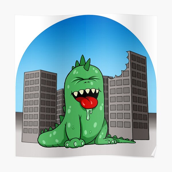 Chibi Godzilla Posters Redbubble Chibi Godzilla Posters Redbubble