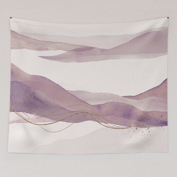 Item preview, Eggplant color Abstract Landscape designed and sold by simplydesignart.