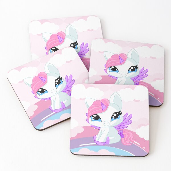 Item preview, Kawaii cotton candy unicorn on a rainbow designed and sold by Sticker-Palace-.