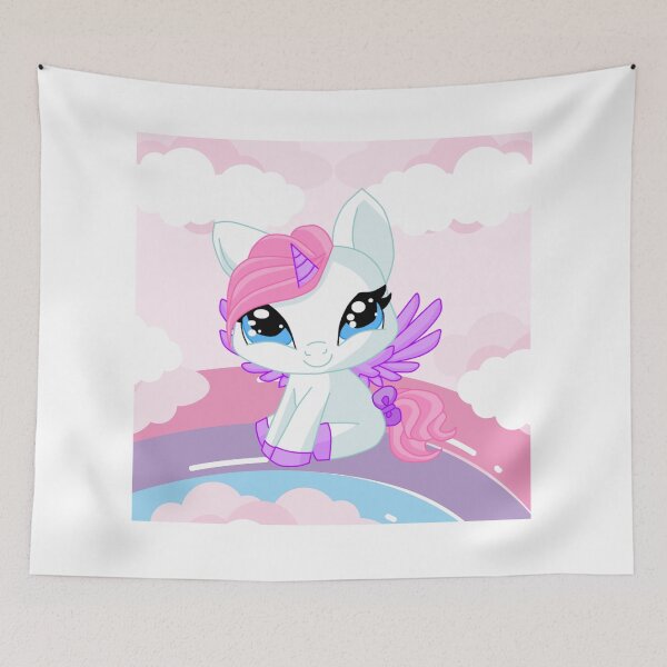Item preview, Kawaii cotton candy unicorn on a rainbow designed and sold by Sticker-Palace-.