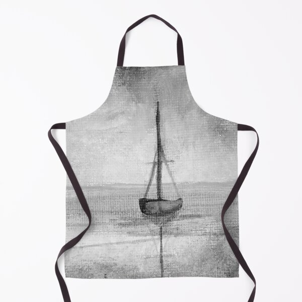 Item preview, Boat Friends - Sailboat painted in black and white on canvas designed and sold by Anke Franikowski.
