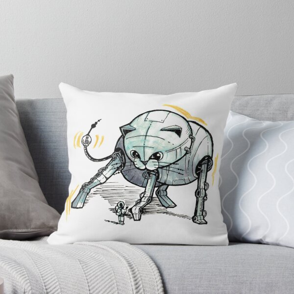 Robo-cat - skecthbook ed. Throw Pillow