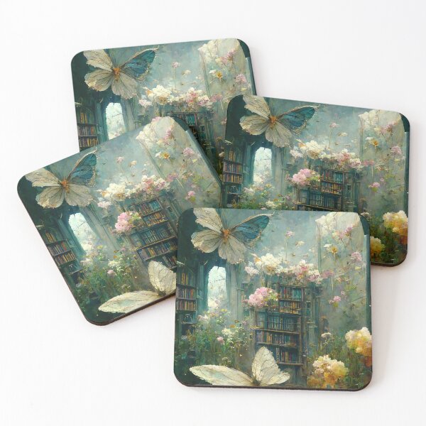 Item preview, Butterfly garden in beautiful overgrown library designed and sold by ArtbyACcreative.