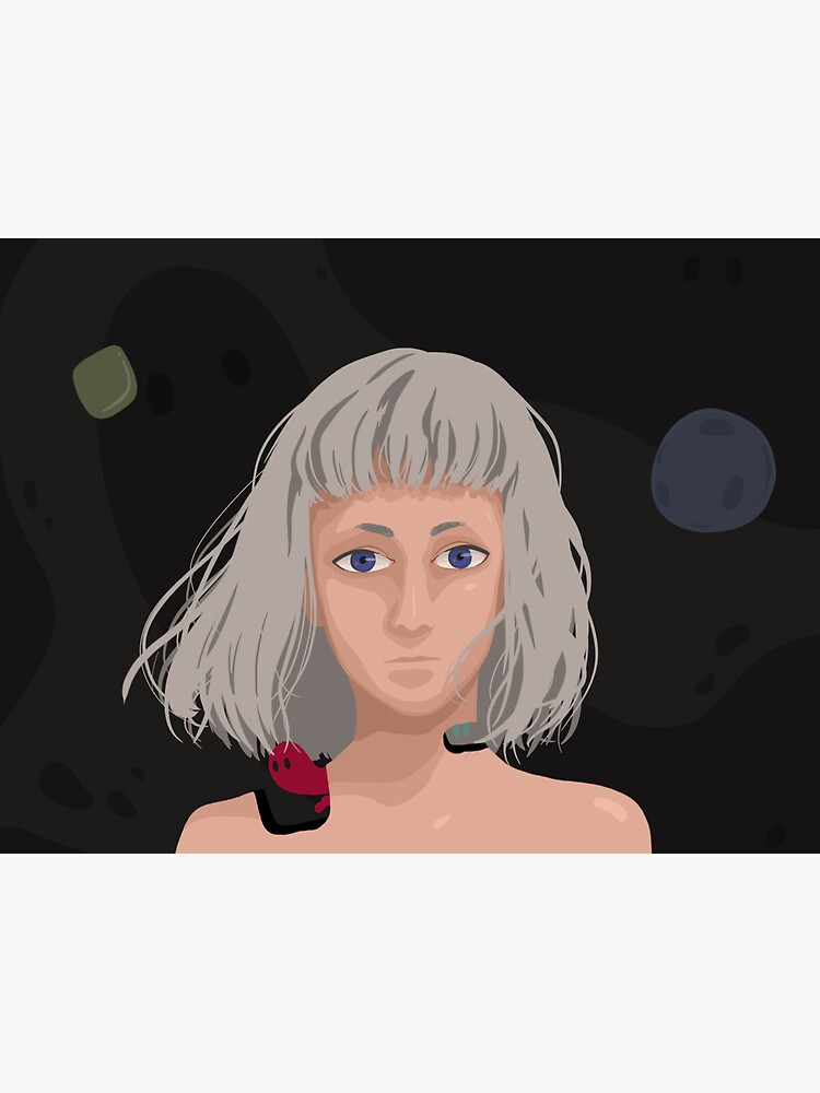 Grey Haired Girl Sticker For Sale By Lawro Chiu Redbubble   Bg,f8f8f8 Flat,750x,075,f Pad,750x1000,f8f8f8 