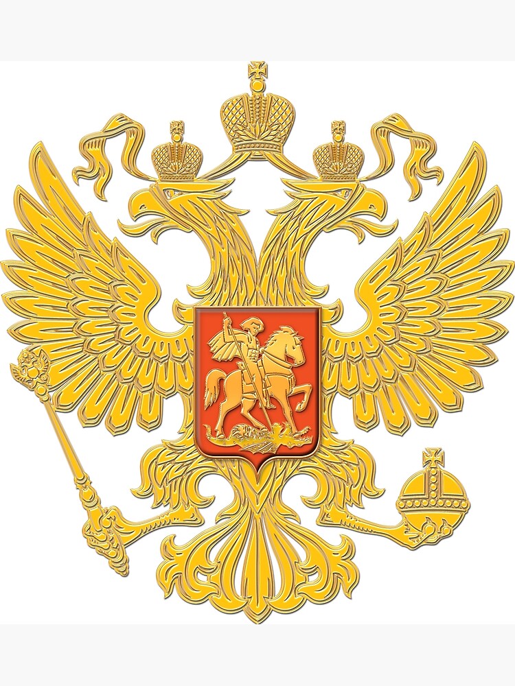 Russia flag ensign coat of arms with eagle Tapestry by Mapeti