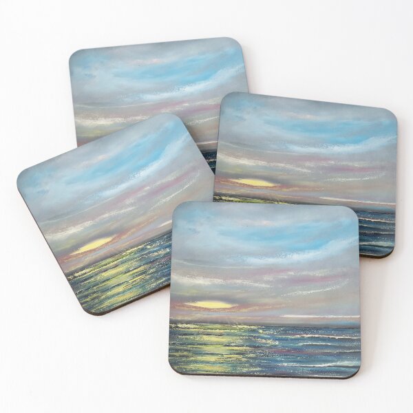 Item preview, Glittering sunset in the sea painted on canvas. in love with the sea! designed and sold by Anke Franikowski.