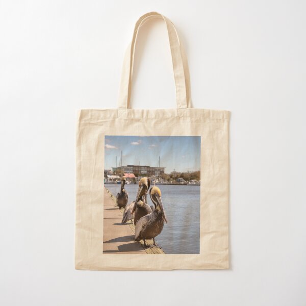 Charleston | South Carolina | Shem Creek Pelicans | Mt. Pleasant Cotton Tote Bag