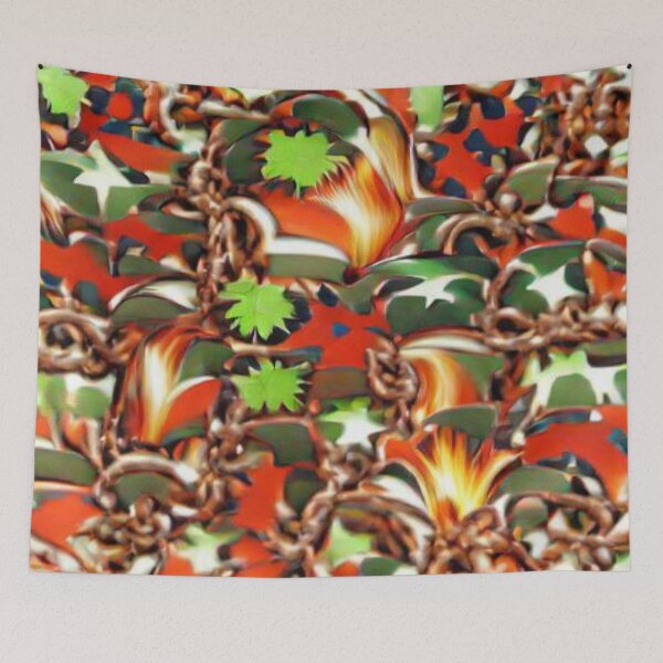 Item preview, A.I generated Red Blue Green Brown Orange Gated pattern explosion designed and sold by Scrambledwords.
