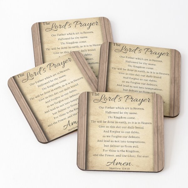 Item preview, The Lord's Prayer #4 Bible Verse Religious Christian Scripture Canvas Wall Art Hanging Framed Poster Picture Clock Decor designed and sold by EdgyChristians.