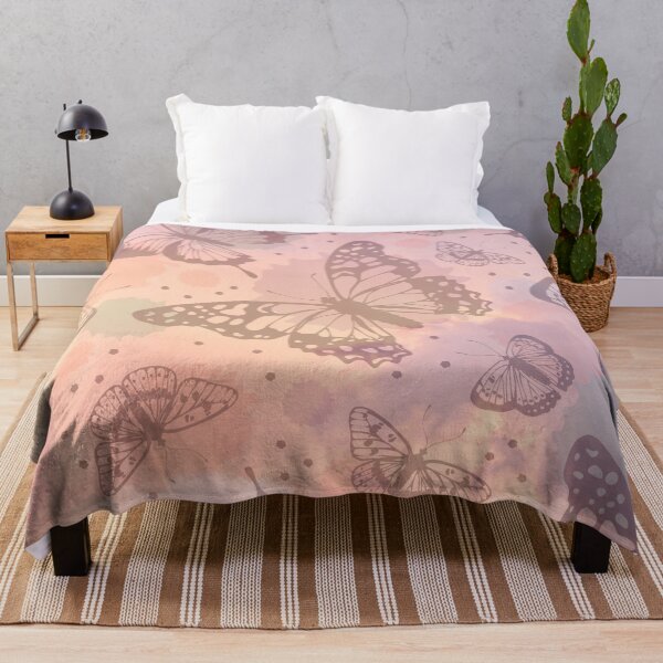 Item preview, pink pastel sky and butterfly pattern designed and sold by Beeroclock.