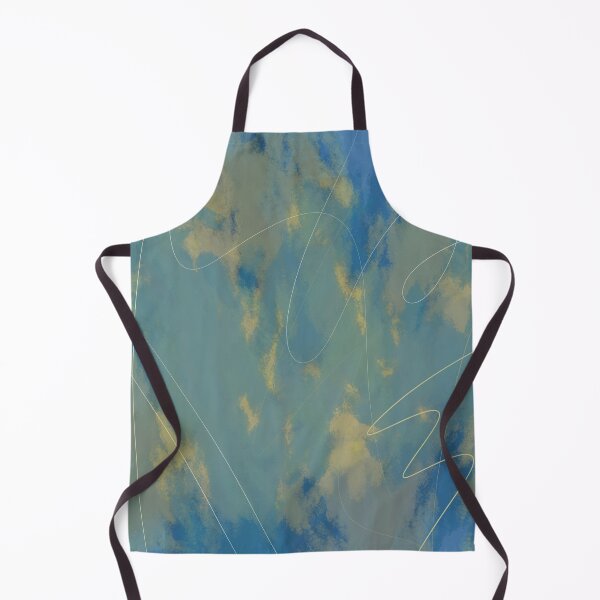Item preview, Digital Abstract Painting Blue Gold White designed and sold by lineartdesigns.