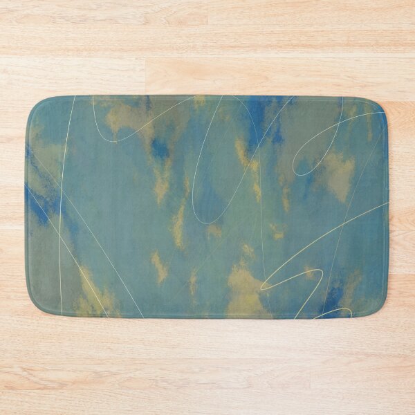 Item preview, Digital Abstract Painting Blue Gold White designed and sold by lineartdesigns.