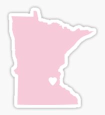 Minnesota Love in Pink Sticker