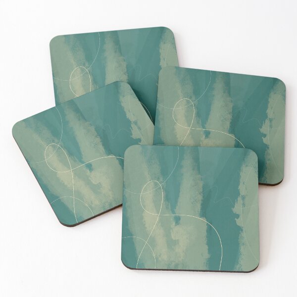 Item preview, Digital Abstract Painting Hunter Green Gold White designed and sold by lineartdesigns.