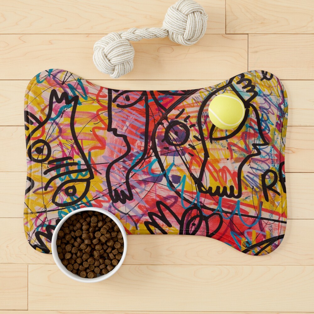 Graffiti Street Outsider Art by Emmanuel Signorino Pet Mat