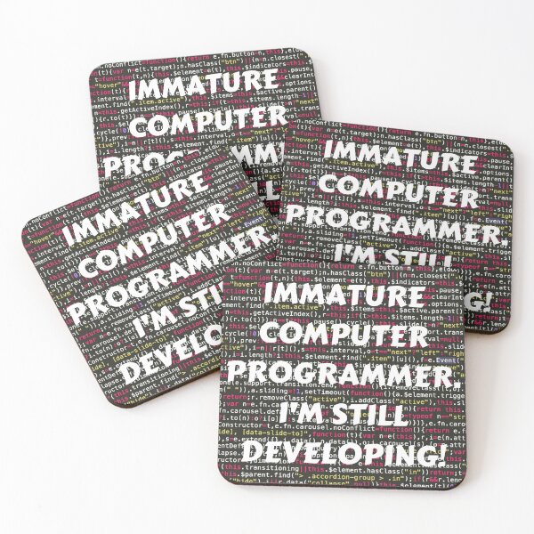 Item preview, IMMATURE COMPUTER PROGRAMMER, I'M STILL DEVELOPING! T-SHIRT WHITE PRINT designed and sold by IslandBaneMerch.