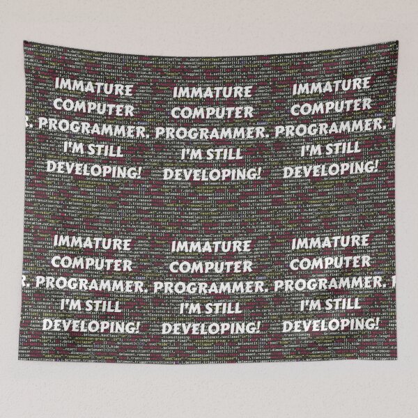 Item preview, IMMATURE COMPUTER PROGRAMMER, I'M STILL DEVELOPING! T-SHIRT WHITE PRINT designed and sold by IslandBaneMerch.