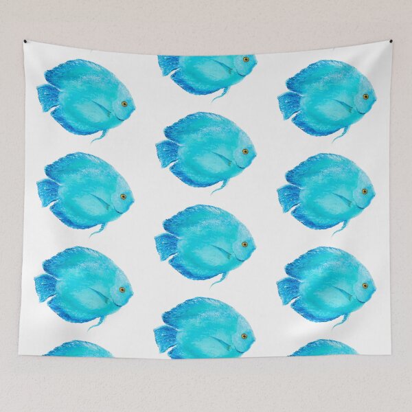 Item preview, Tropical Turquoise Fish painting designed and sold by MatsonArtDesign.