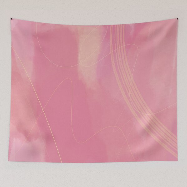 Item preview, Digital Abstract Painting Pink Gold White designed and sold by lineartdesigns.