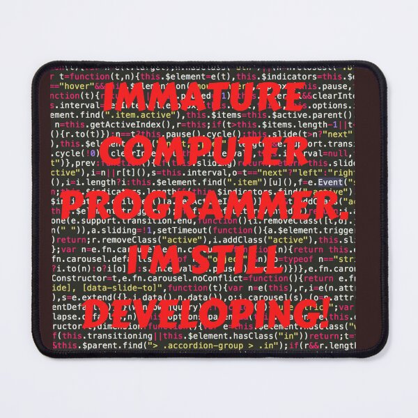 Item preview, IMMATURE COMPUTER PROGRAMMER, I'M STILL DEVELOPING! CLASSIC T-SHIRT  RED PRINT designed and sold by IslandBaneMerch.