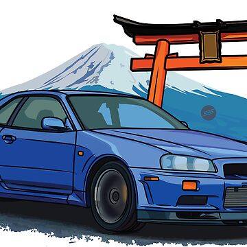 nissan skyline gtr r34 fast and furious sticker Magnet by d0ct0rsnuggles7