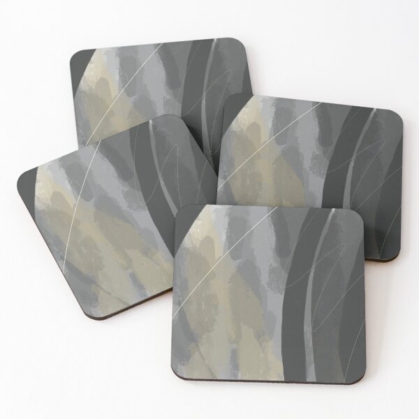 Item preview, Digital Abstract Painting Silver Grey Gold White designed and sold by lineartdesigns.