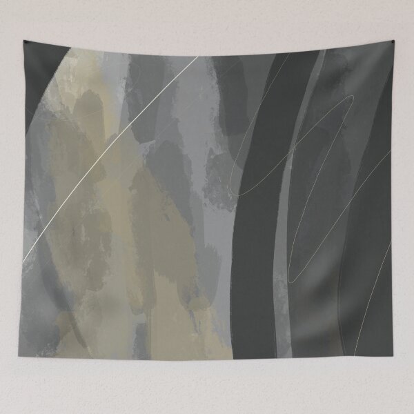 Item preview, Digital Abstract Painting Silver Grey Gold White designed and sold by lineartdesigns.