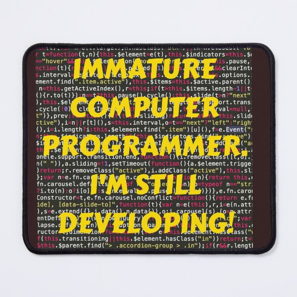 Item preview, IMMATURE COMPUTER PROGRAMMER, I'M STILL DEVELOPING! CLASSIC T-SHIRT YELLOW  PRINT designed and sold by IslandBaneMerch.