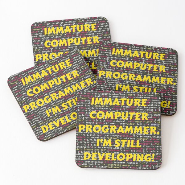 Item preview, IMMATURE COMPUTER PROGRAMMER, I'M STILL DEVELOPING! CLASSIC T-SHIRT YELLOW  PRINT designed and sold by IslandBaneMerch.