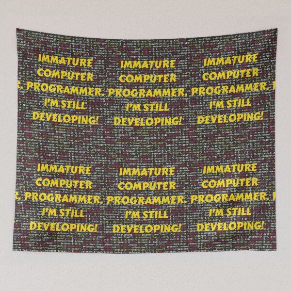 Item preview, IMMATURE COMPUTER PROGRAMMER, I'M STILL DEVELOPING! CLASSIC T-SHIRT YELLOW  PRINT designed and sold by IslandBaneMerch.