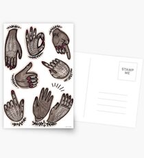 hand gestures and white henna tattoo Postcards
