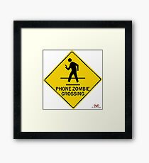 Phone Zombie Crosswalk Sign Framed Print