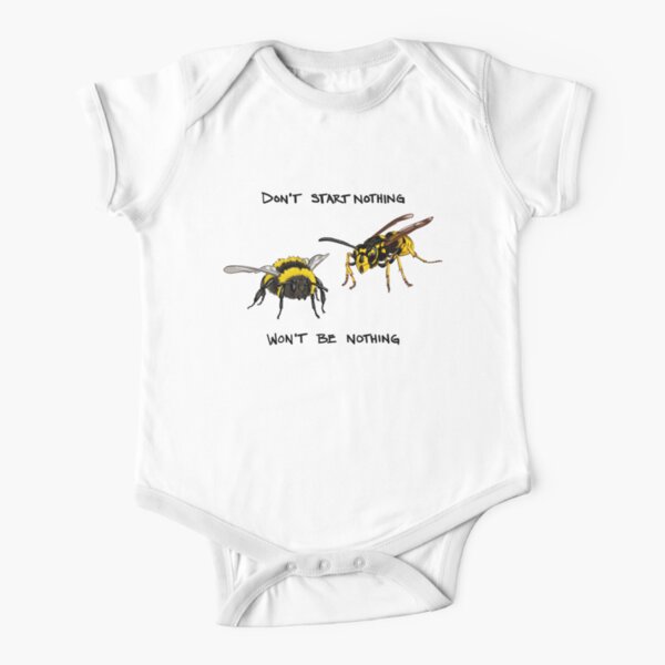Don't start nothing - hymenoptera edition (for light shirts) Short Sleeve Baby One-Piece