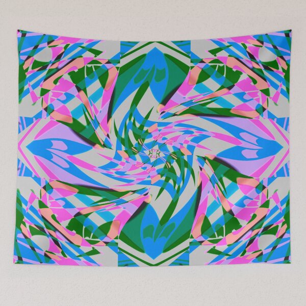 Item preview, Windmills Abstract Digital Art Blue and Pink designed and sold by AraljanFusion.