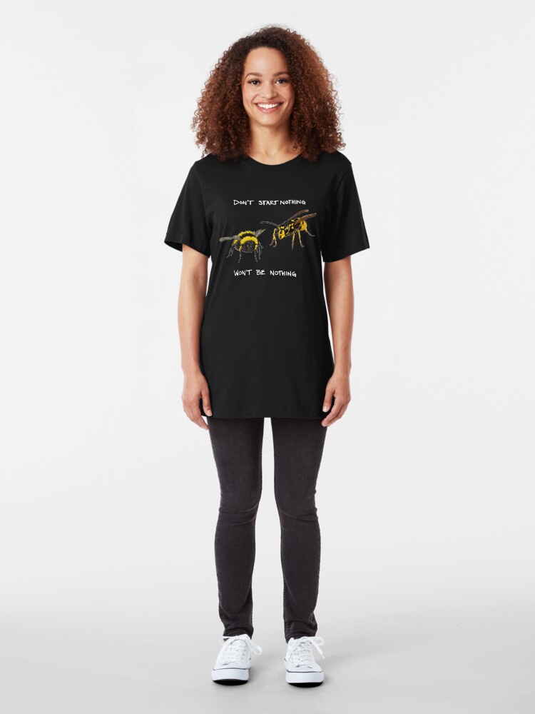 Alternate view of Don't start nothing - hymenoptera edition (for dark shirts) Slim Fit T-Shirt