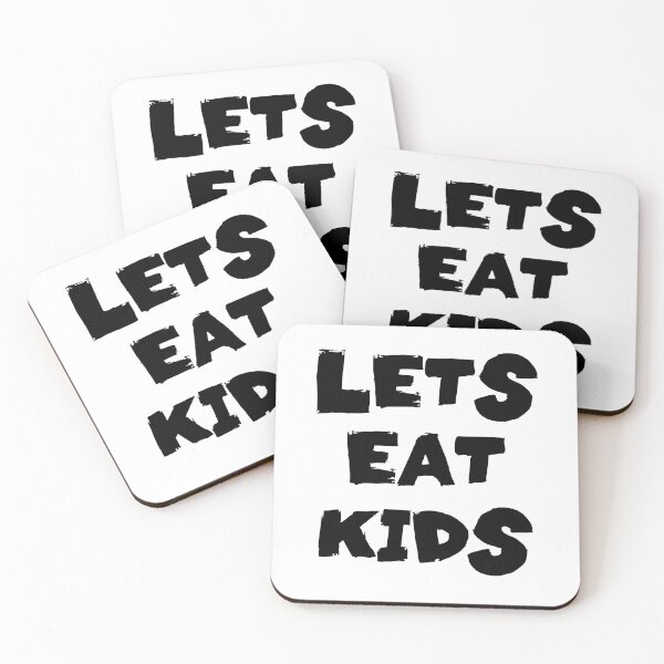 Item preview, Lets Eat Kids Text Monochrome White designed and sold by Meepuruproject.