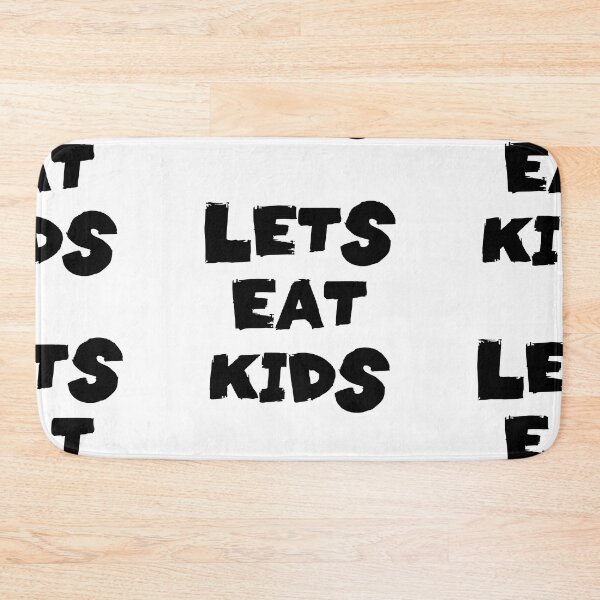 Item preview, Lets Eat Kids Text Monochrome White designed and sold by Meepuruproject.