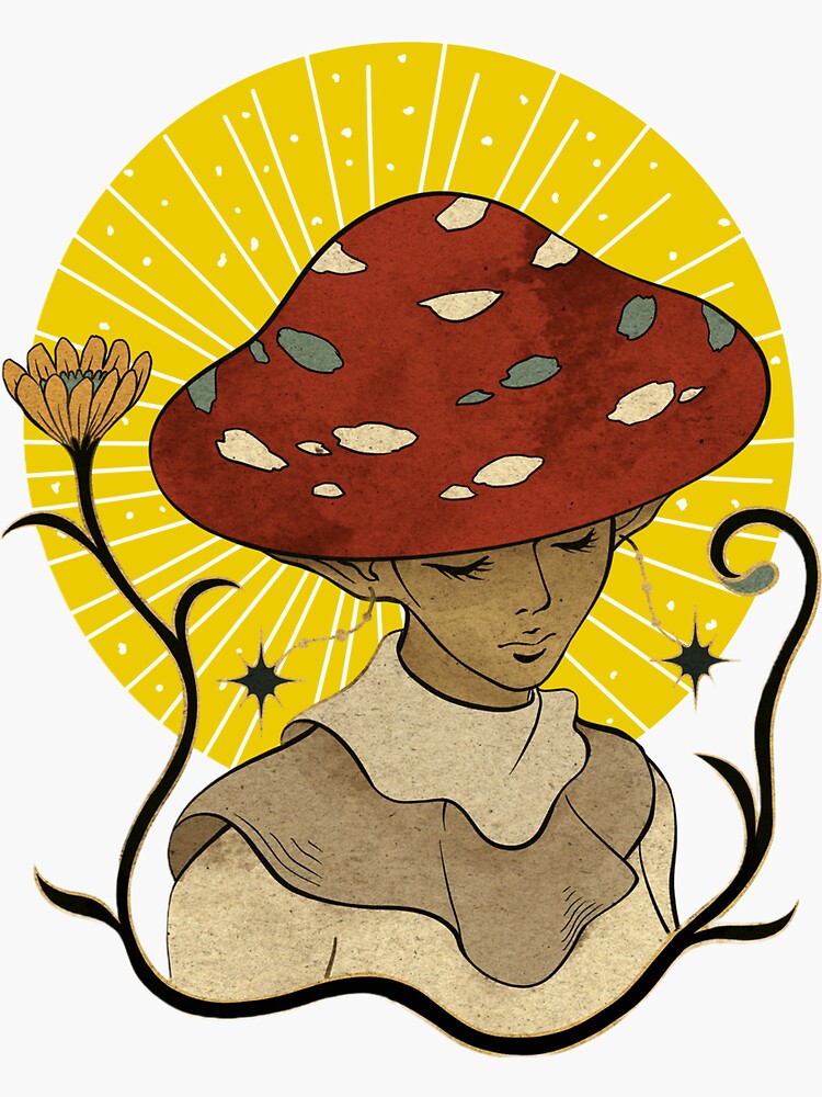 "Mushroom Aesthetic Cottagecore" Sticker for Sale by SofieElliane