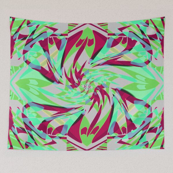 Item preview, Windmills Abstract Digital Art Green and Maroon designed and sold by AraljanFusion.