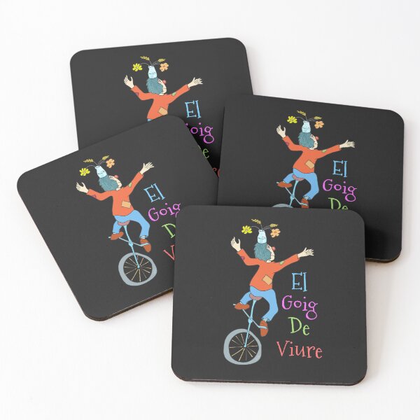 Pallasso en monocicle. L'alegria de viure. Coasters (Set of 4)