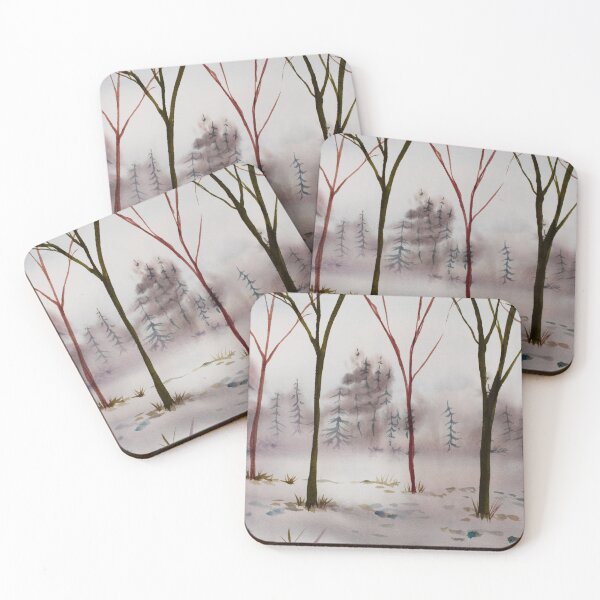 Item preview, winter forest watercolor designed and sold by Marco Varrone.