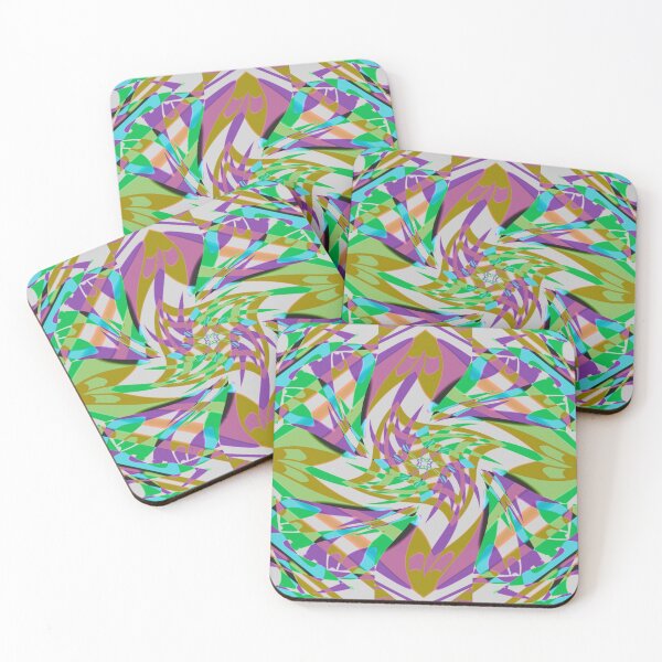 Item preview, Windmills Abstract Digital Art Green Purple designed and sold by AraljanFusion.