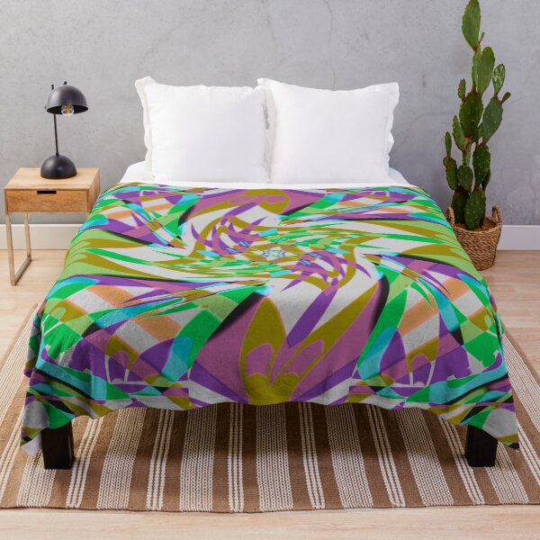 Item preview, Windmills Abstract Digital Art Green Purple designed and sold by AraljanFusion.
