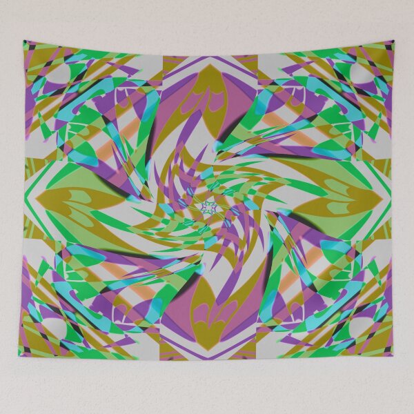 Item preview, Windmills Abstract Digital Art Green Purple designed and sold by AraljanFusion.