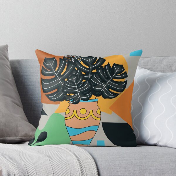 Item preview, Abstract vase modern art black leaf branch with colored background, cute creative artwork designed and sold by SGS-.
