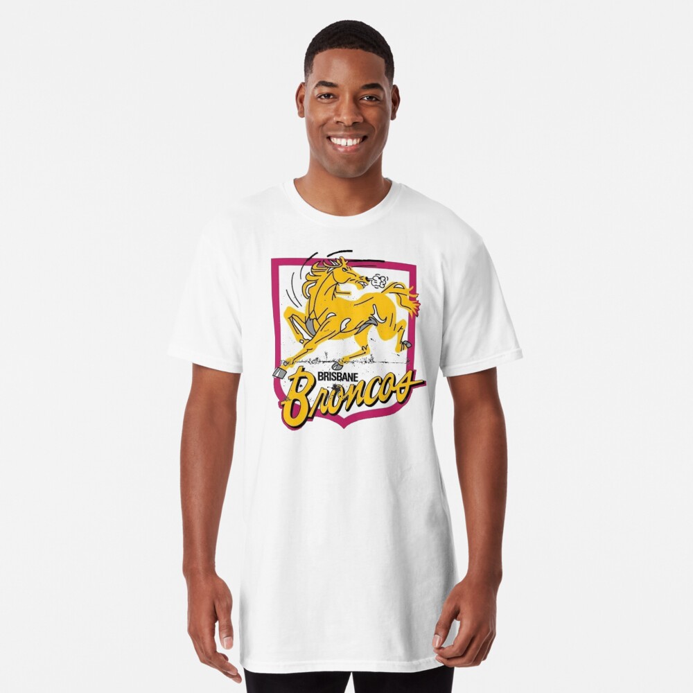 Brisbane Broncos NRL Mens Cotton Retro Tee, RETROTBB