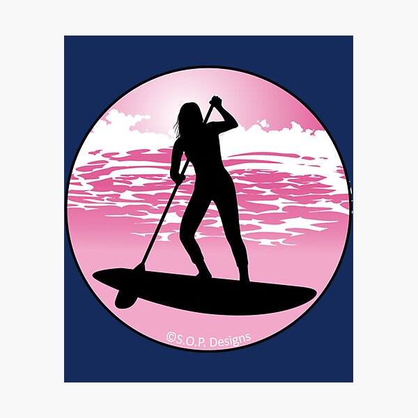 Item preview, HOT Pink SUP Girl  Stand Up Paddle Board   Paddle Board Power Girl   designed and sold by YaRootDN.
