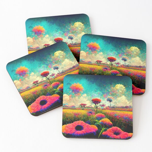 Item preview, Field of Flowers Bright Floral Landscape Colorful Nature Scene designed and sold by Weirdarto.