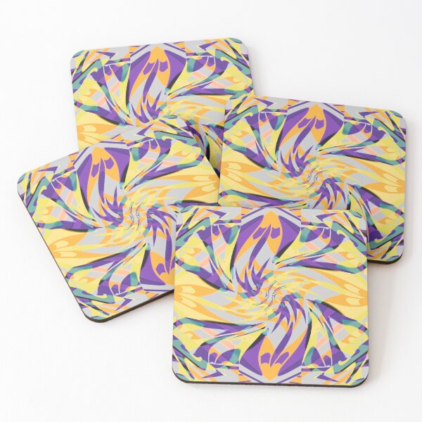 Item preview, Windmills Abstract Digital Art Purple and Yellow designed and sold by AraljanFusion.